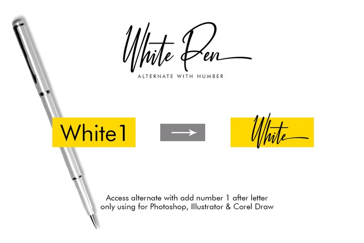 Ejemplo de fuente White Pen Regular